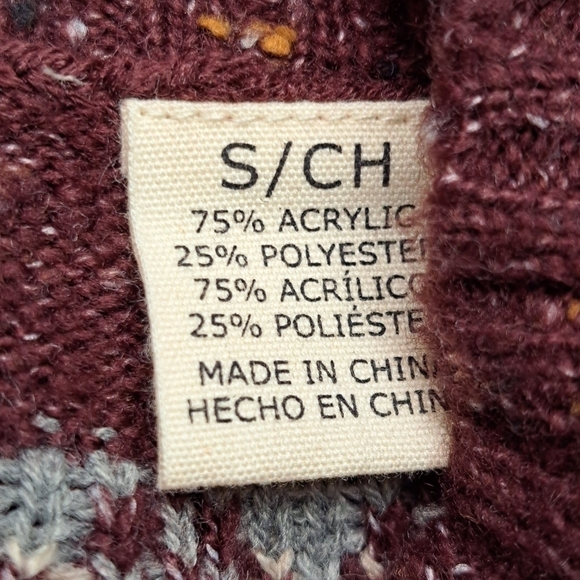 Vintage Weatherproof Fair Isle Burgundy Sweater - Picture 5 of 6